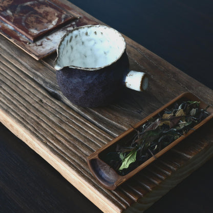 Japanese Mishima unglazed tea ware for chado session
