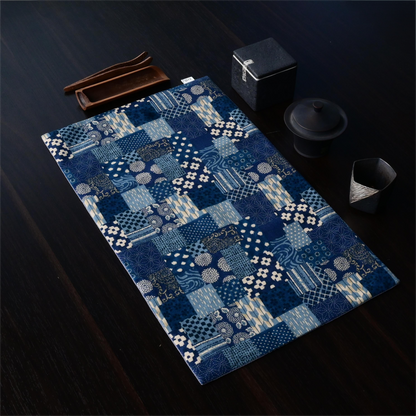 Baumwolle und Leinen bedruckt saugfähig Retro-Tischdecke Teemat Blau und Weiß