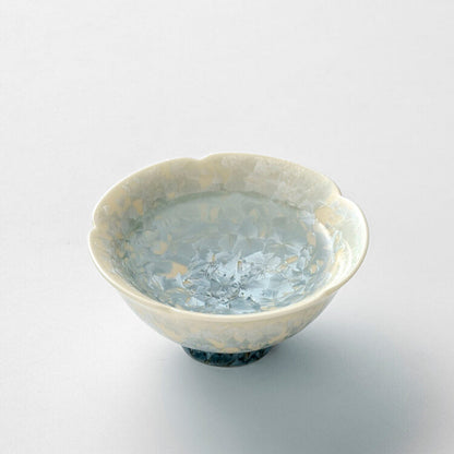 Smoky cyan glaze kiln-change crystal ice flower teapot with matching teacup