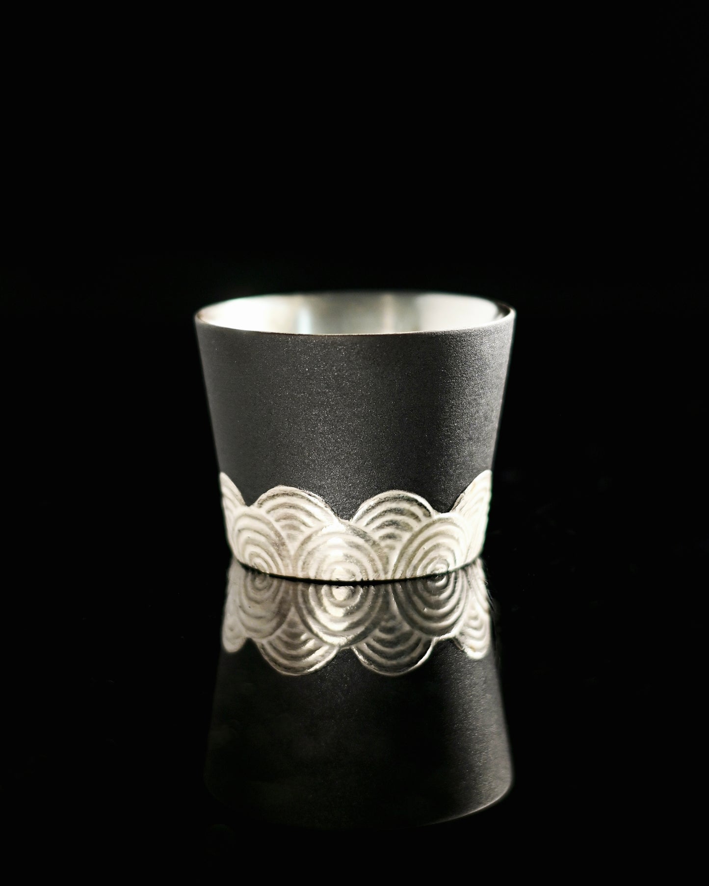 Vintage Silver-Gilt Chinese Ceramic Tea Cup