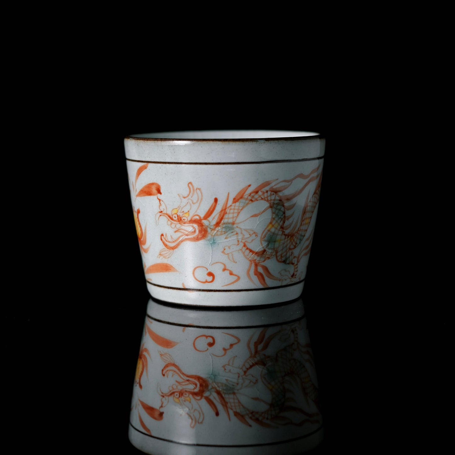 Unique Piece Jingdezhen White Porcelain Underglaze Painted "Dragon Pattern" Coffee Cup 250ml