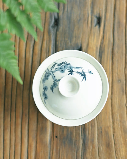 Elegant handcrafted Jingdezhen Gaiwan for traditional tea brewing
