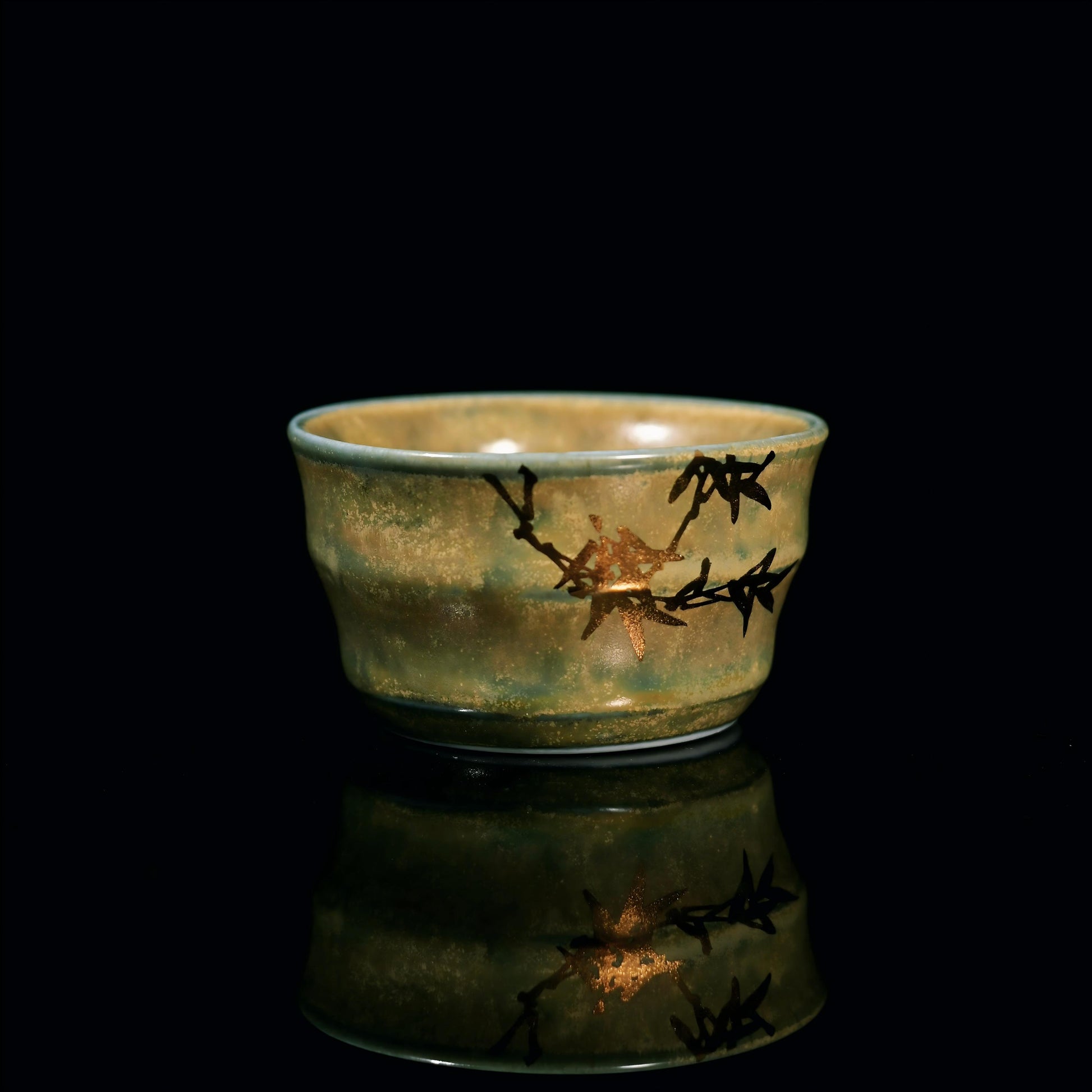 Saanwu hand painted silver-gilt bamboo shape vintage ceramic gaiwan tea set from Jingdezhen