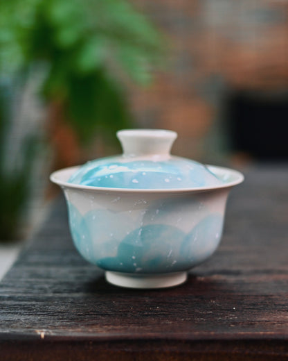 Saanwu-studio-granular snowflake texture creating tactile contrast against smooth glaze surface