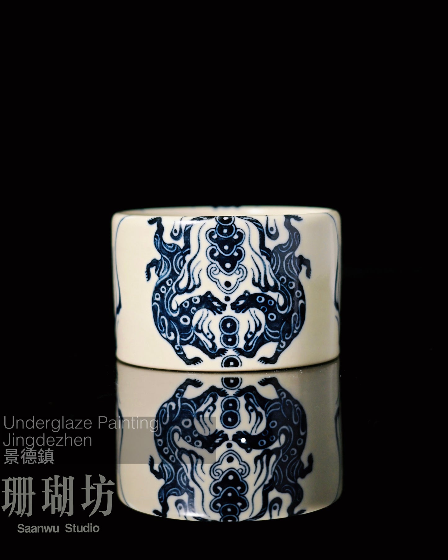 Hand-painted spiritual teaware combining protective symbolism with functional daily use