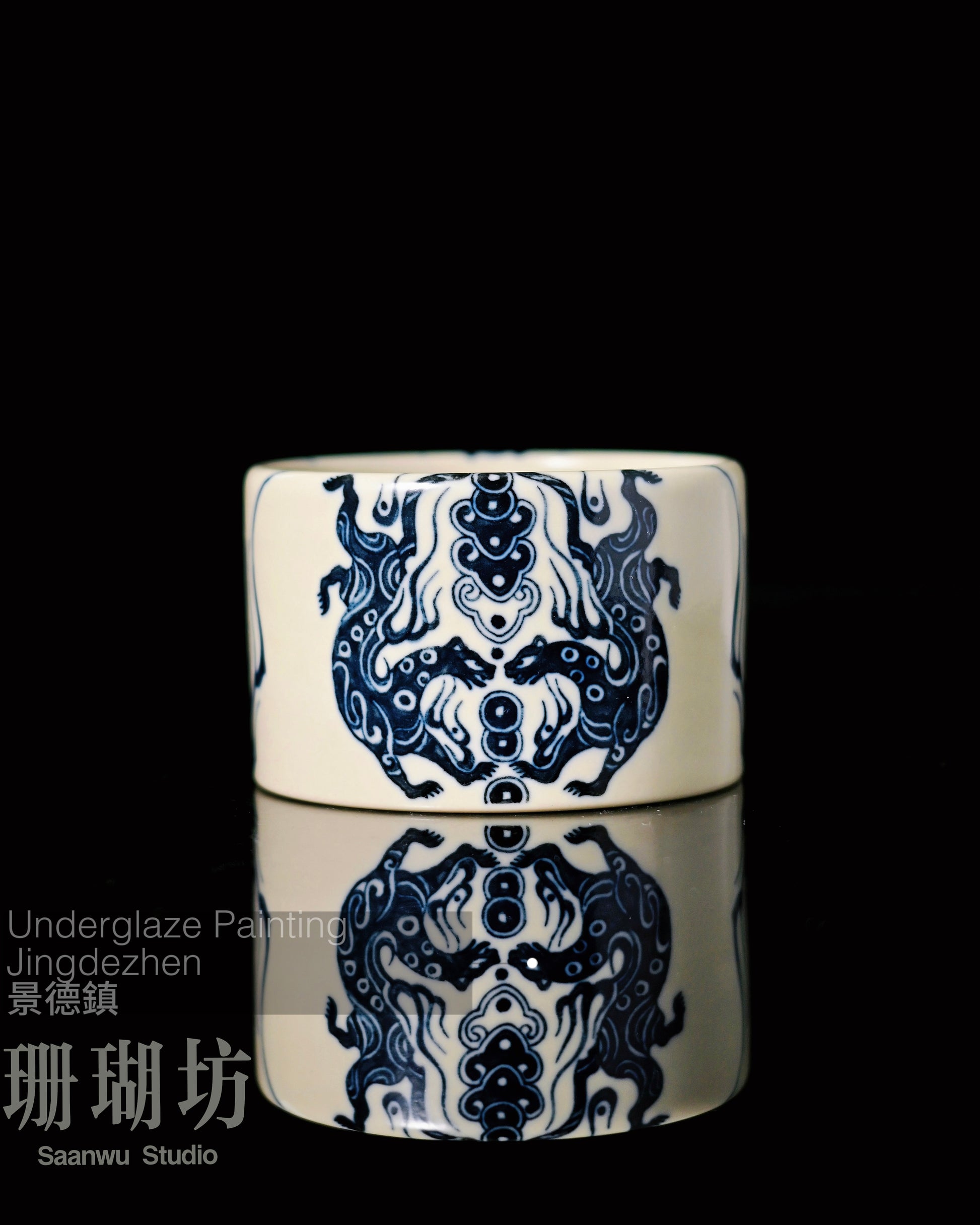 Hand-painted spiritual teaware combining protective symbolism with functional daily use