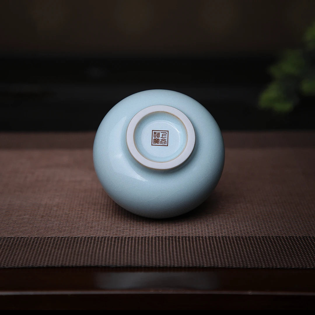 Ru Ware Sky-Blue Glazed Raw Ore Arhat Teacup 80ml