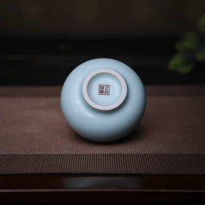 Ru Ware Sky-Blue Glazed Raw Ore Arhat Teacup 80ml