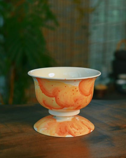 Pièce Unique Gaiwan « Plaine Enneigée » Fait Main à Jingdezhen Sous Glaçure