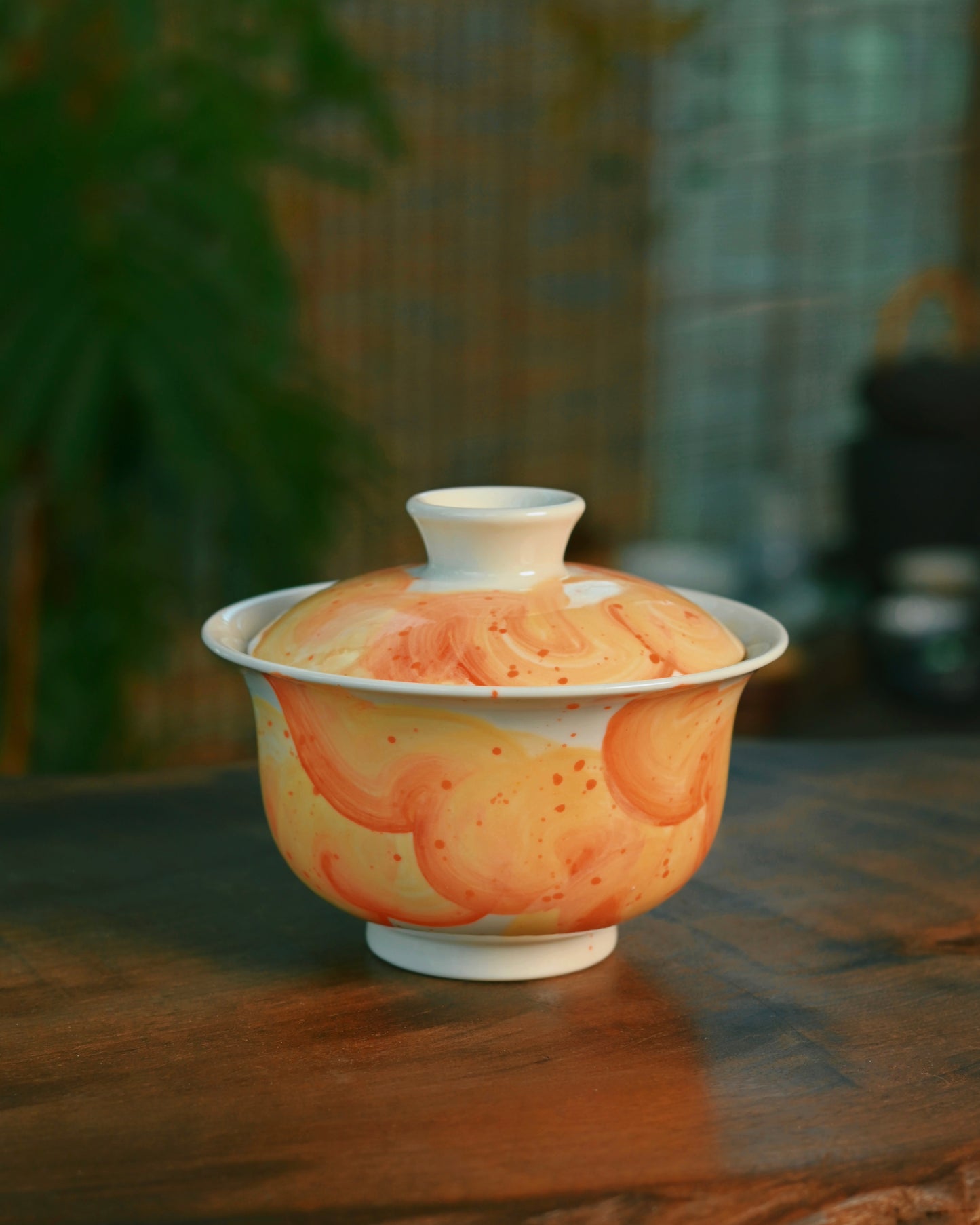 Unique Piece Jingdezhen Handmade Underglaze “Snow Plain” Gaiwan