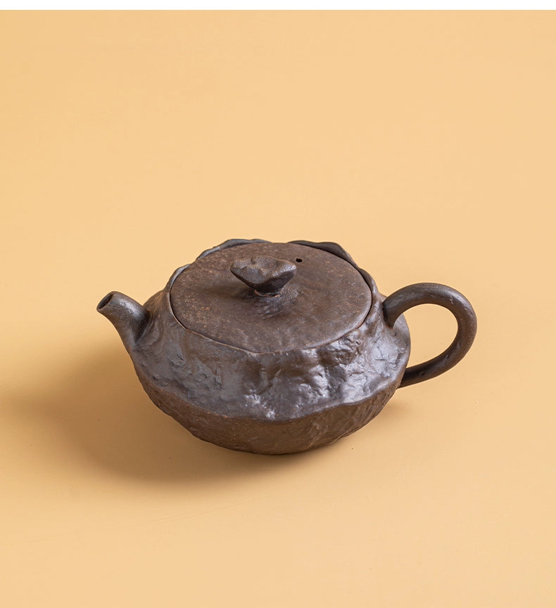 Handmade wabi-sabi teapot fired in a wood kiln