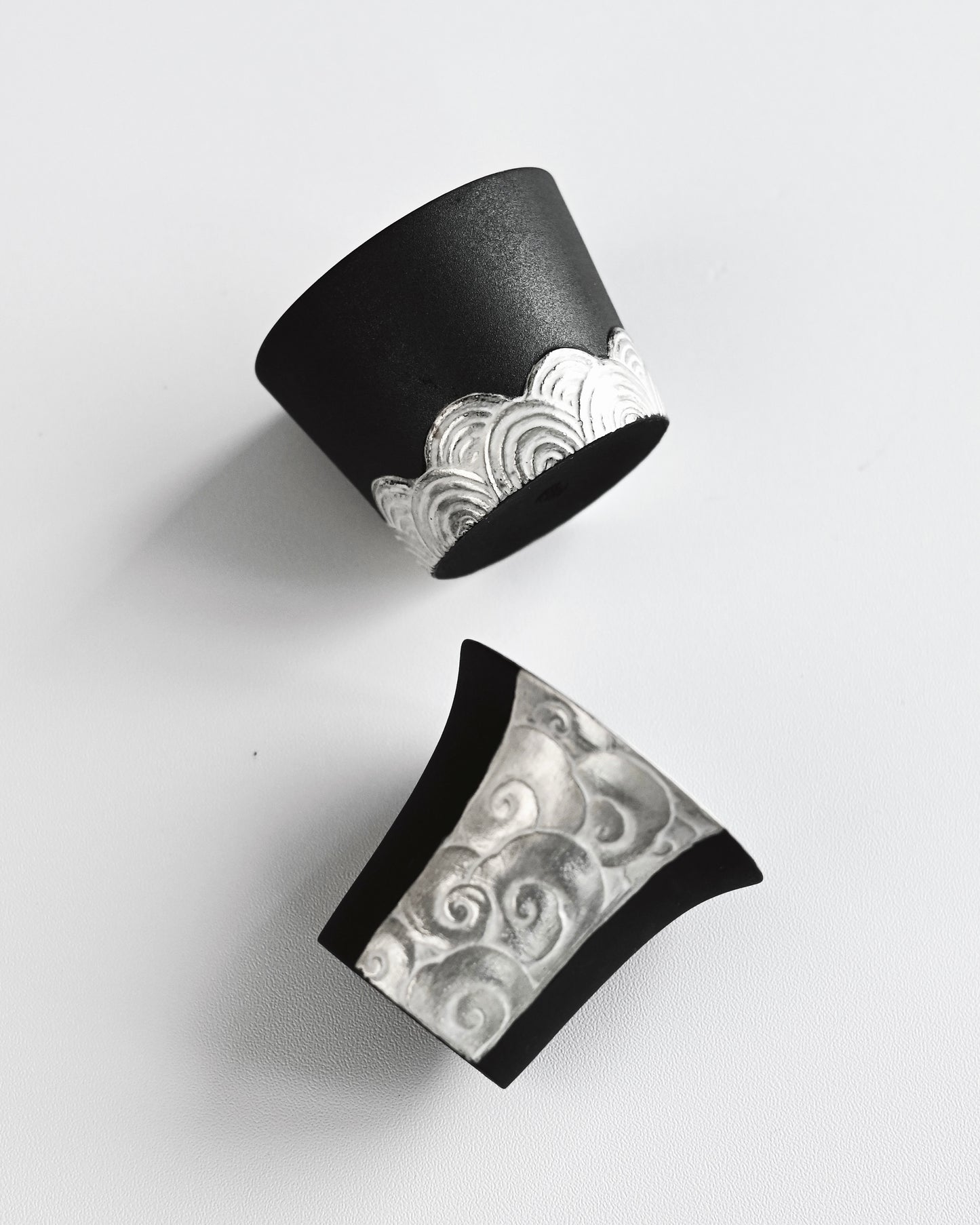 Vintage Silver-Gilt Chinese Ceramic Tea Cup