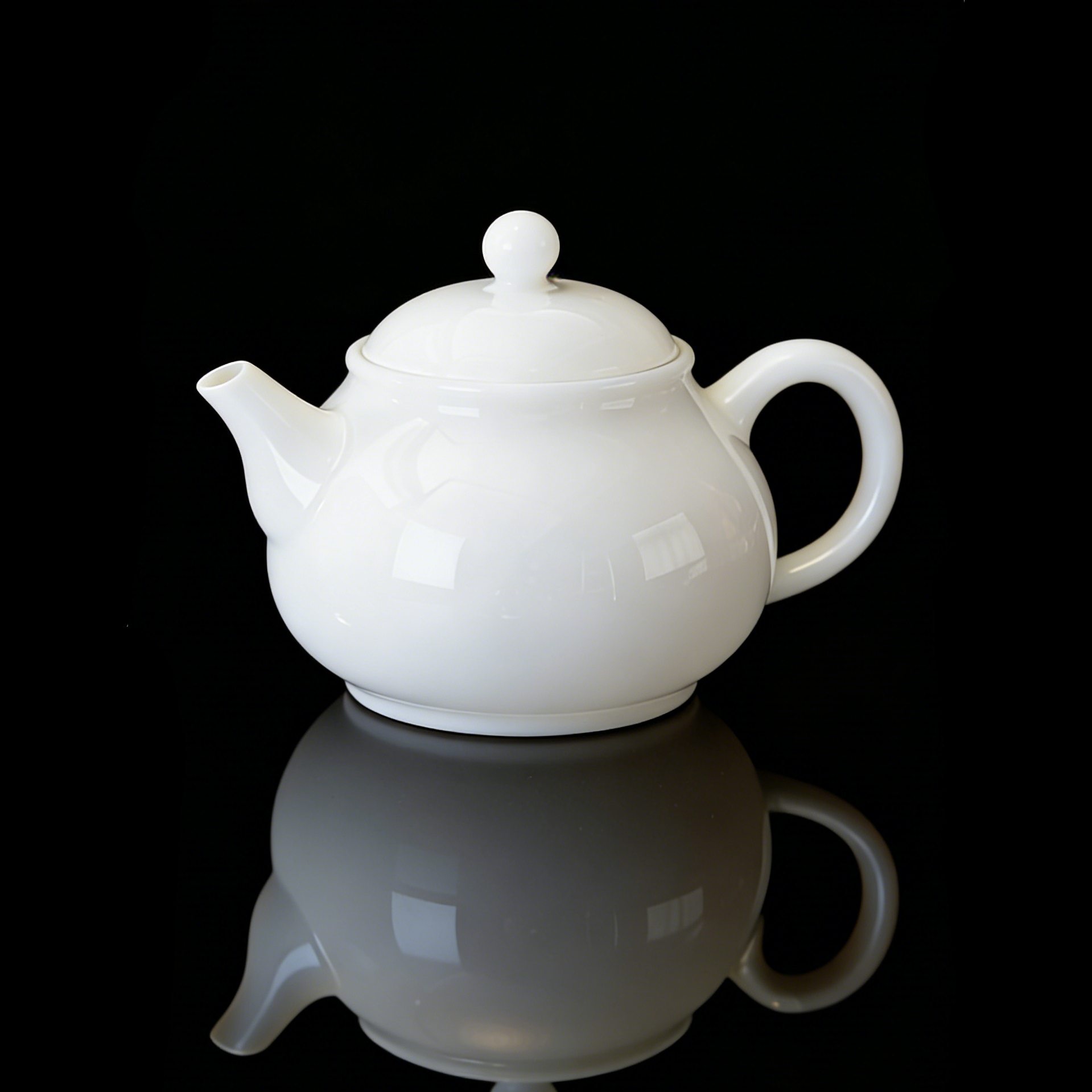 White porcelain Xishi teapot with icy jade glaze finish