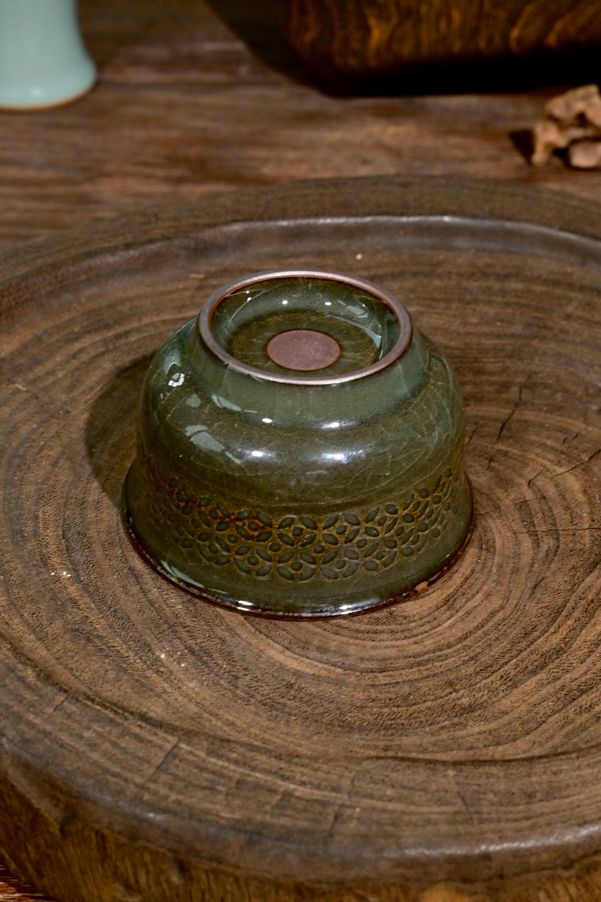 Longquan Celadon "Ge" Kiln Iron-Clay linglong porcelain Teacup 110ml