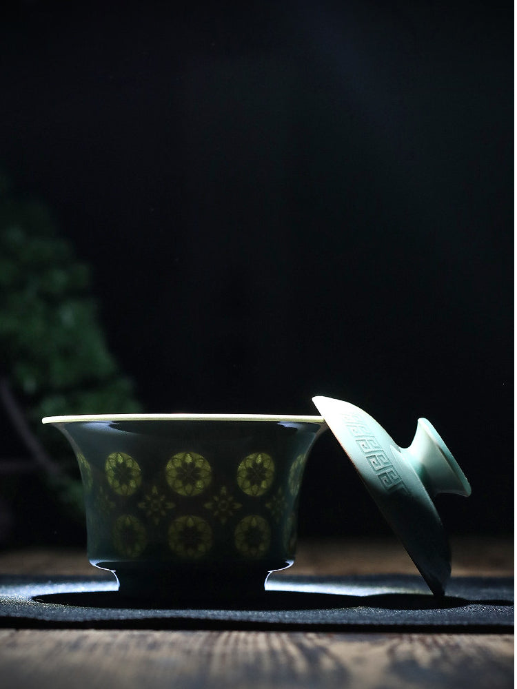 Longquan celadon master gaiwan 180ml for high-temperature Oolong and Pu-erh tea brewing