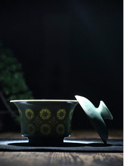 Longquan celadon master gaiwan 180ml for high-temperature Oolong and Pu-erh tea brewing