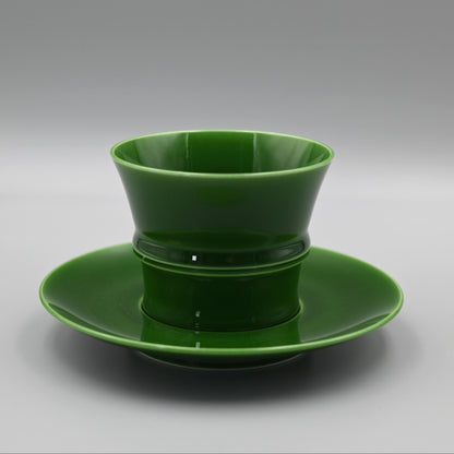 Tasse à café/thé en bambou vert jade faite à la main