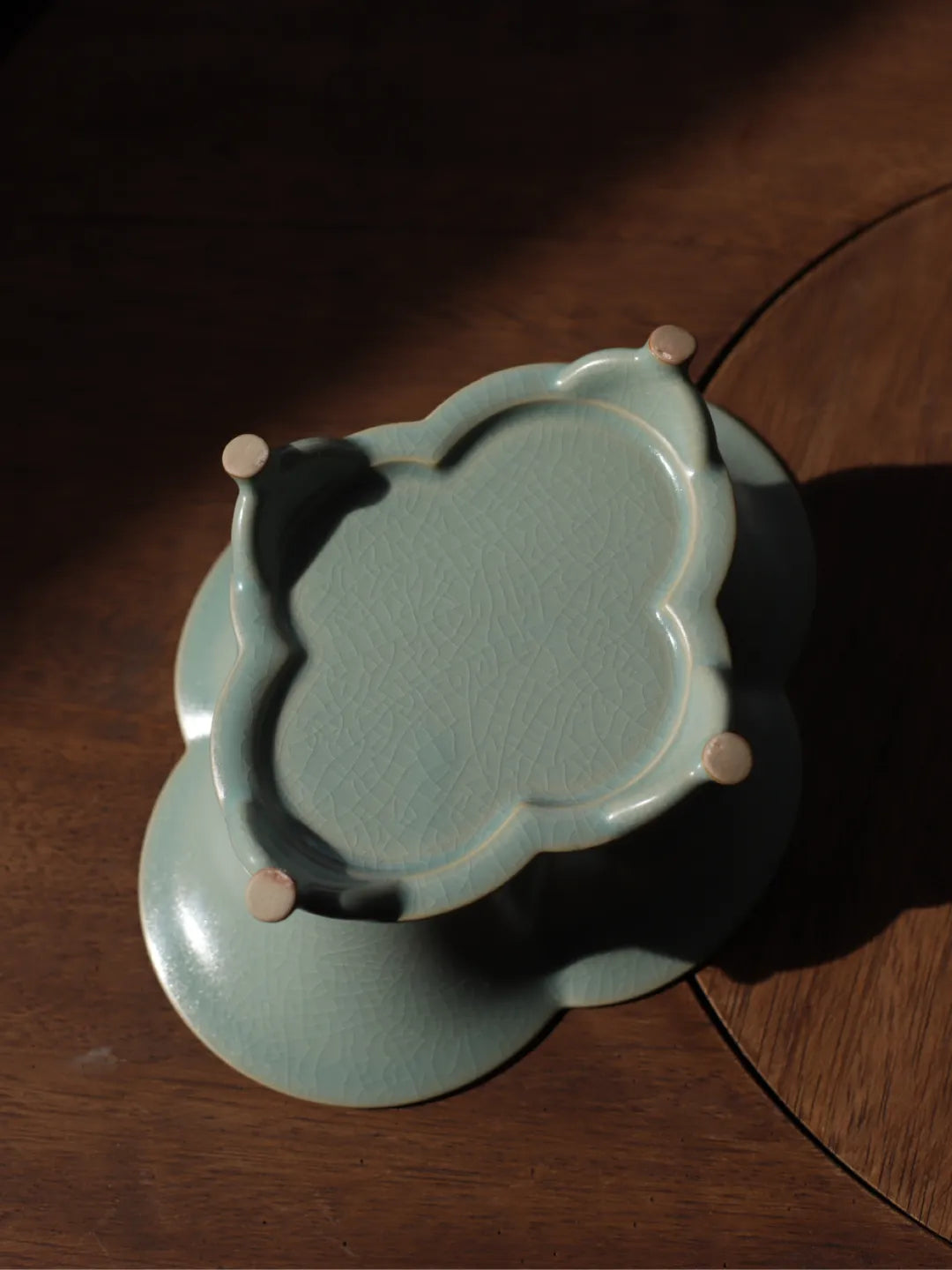 handmade ru Yao Flower-Shaped Multi-Purpose Tray