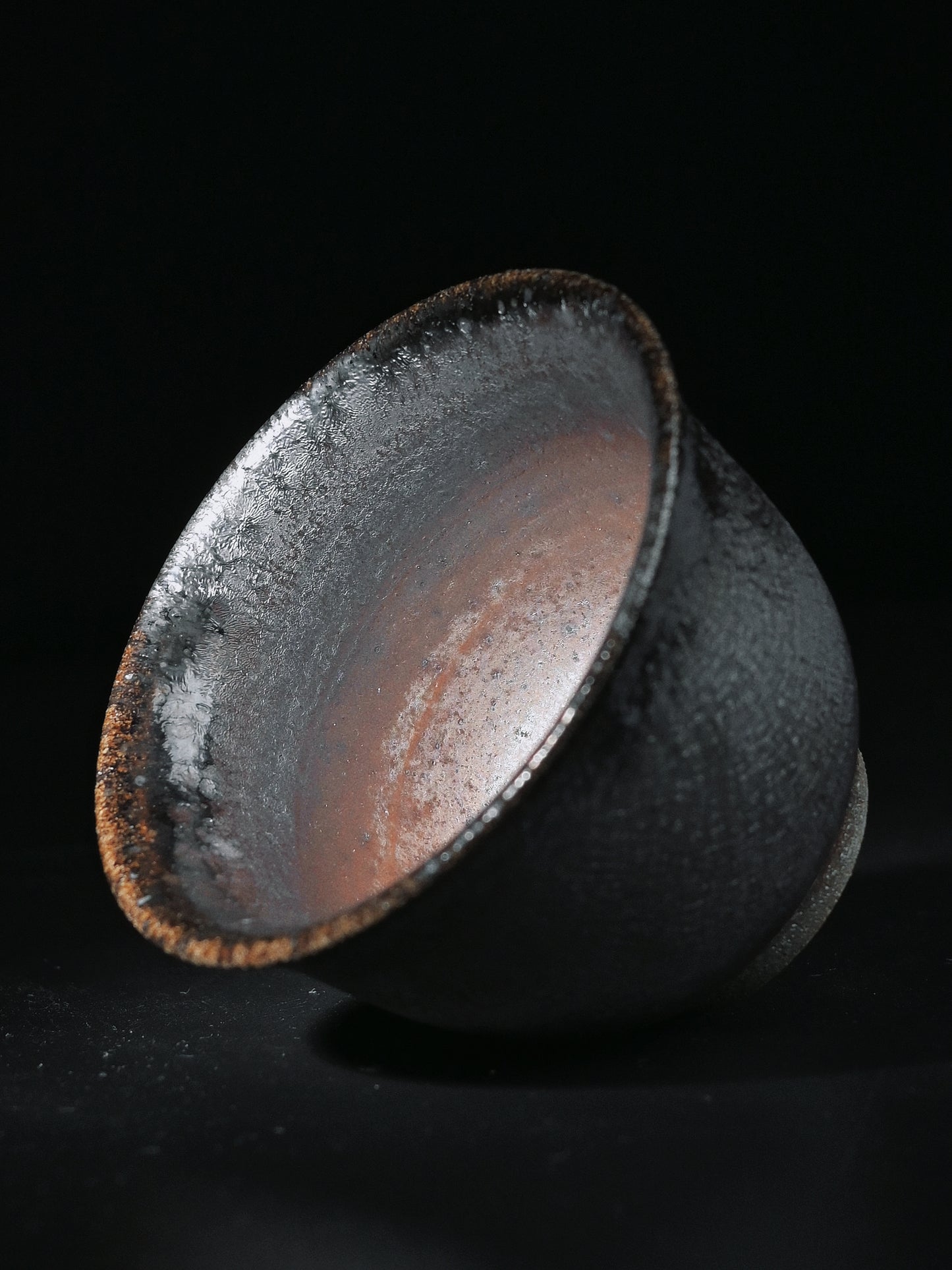 Wabi-Sabi Style Wood-fired Ash Glaze Master Cup Bizen Yaki