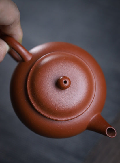 Rare Yixing Jiangpo clay teapot with colorful speckles, reminiscent of finest historical clays