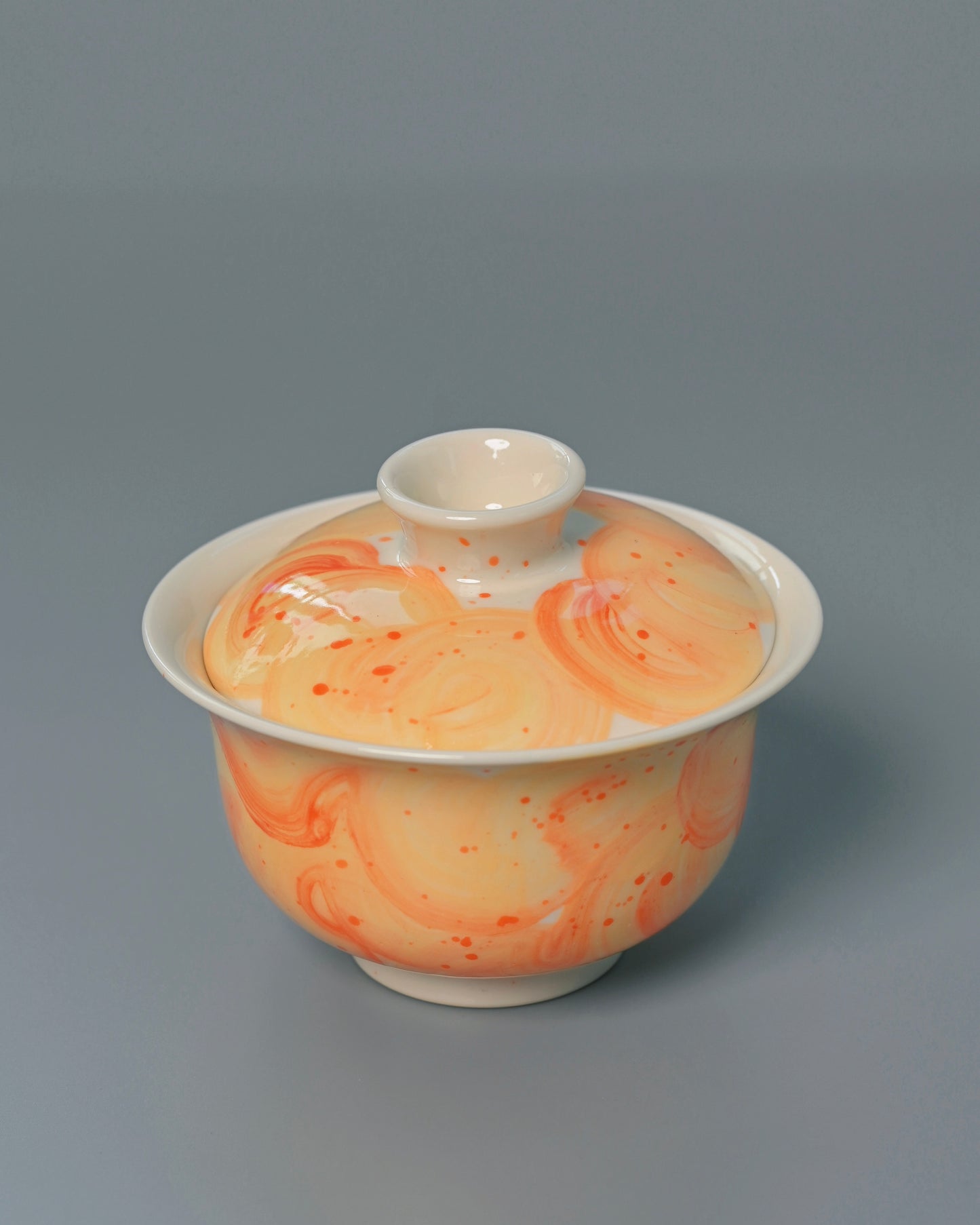 Unique Piece Jingdezhen Handmade Underglaze “Snow Plain” Gaiwan