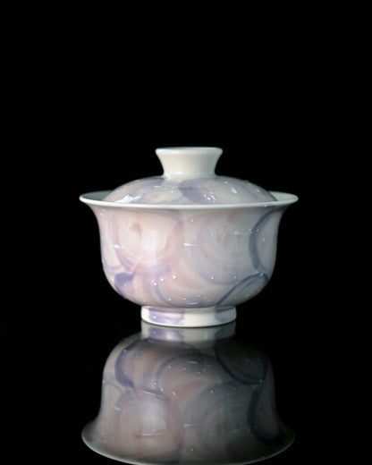 Pièce Unique Gaiwan « Plaine Enneigée » Fait Main à Jingdezhen Sous Glaçure