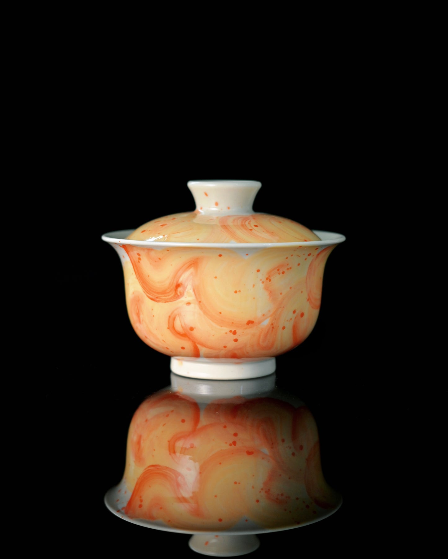 Unique Piece Jingdezhen Handmade Underglaze “Snow Plain” Gaiwan