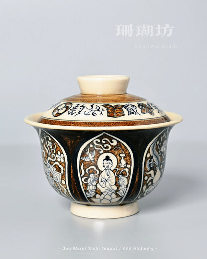 Imperial-style teaware inspired by Yuan dynasty court ceramics with contemporary innovation