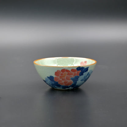 Jingdezhen Wood-Fired Kiln Old Clay Hand-Painted Peony Blue and White Underglaze Color Tea Cup