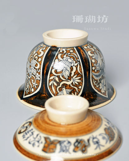 Golden underglaze innovation achieving luminous metallic tones through proprietary firing formula