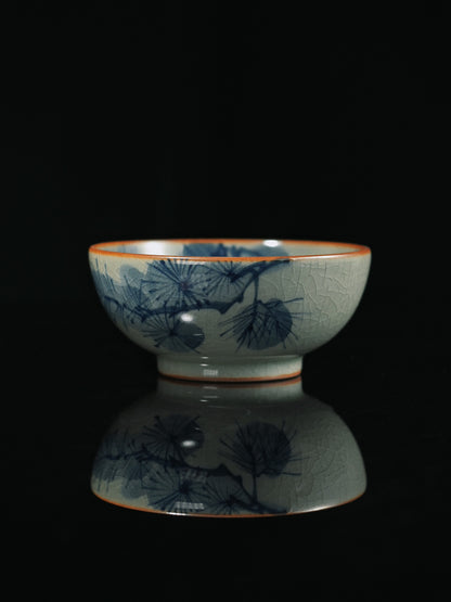Jingdezhen  Hand-Painted Underglaze Pine and Crane Pu-erh Tea Cup