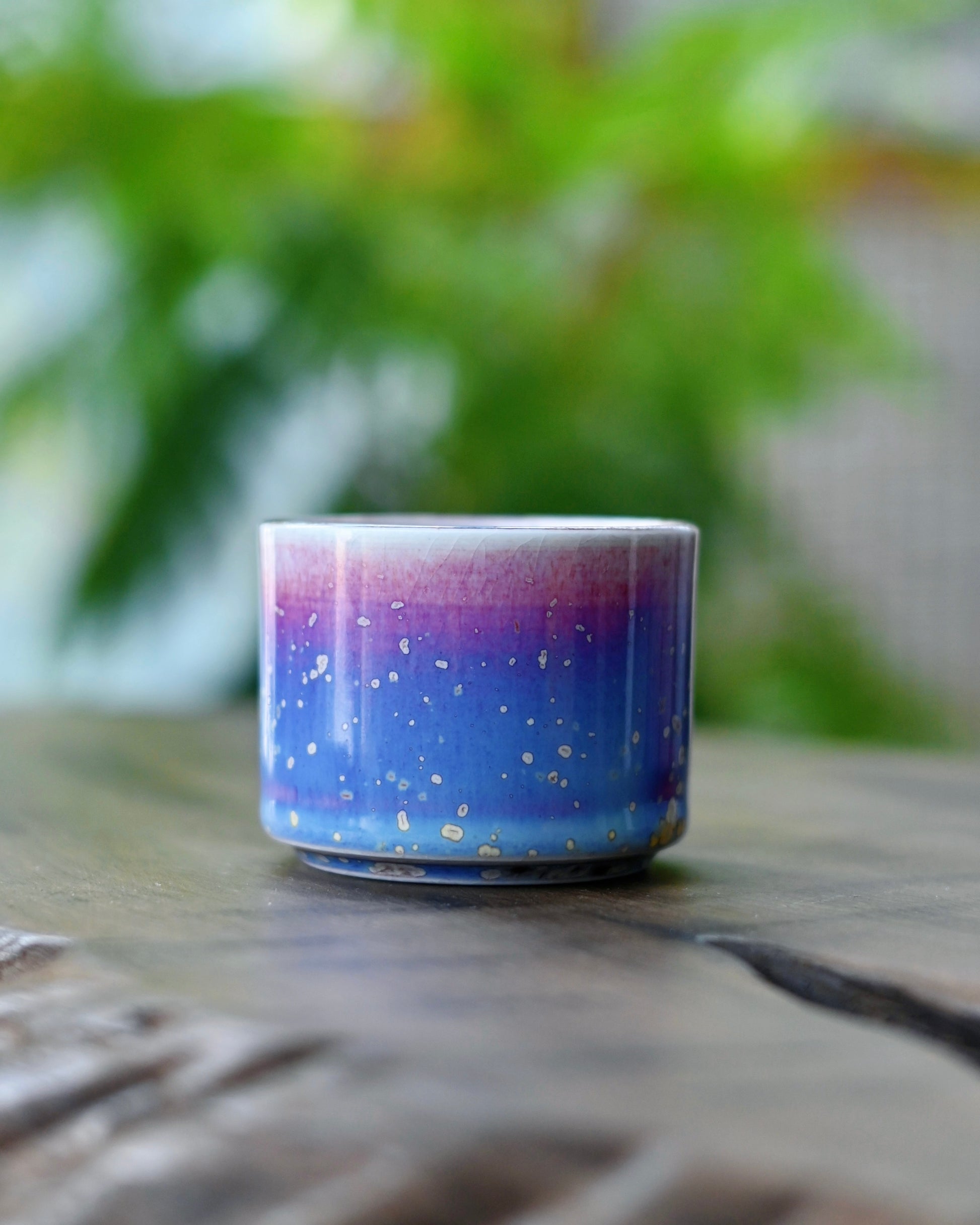 Chinese Jun ware star-like mineral spot glaze surface formed naturally during high-temperature wood kiln firing