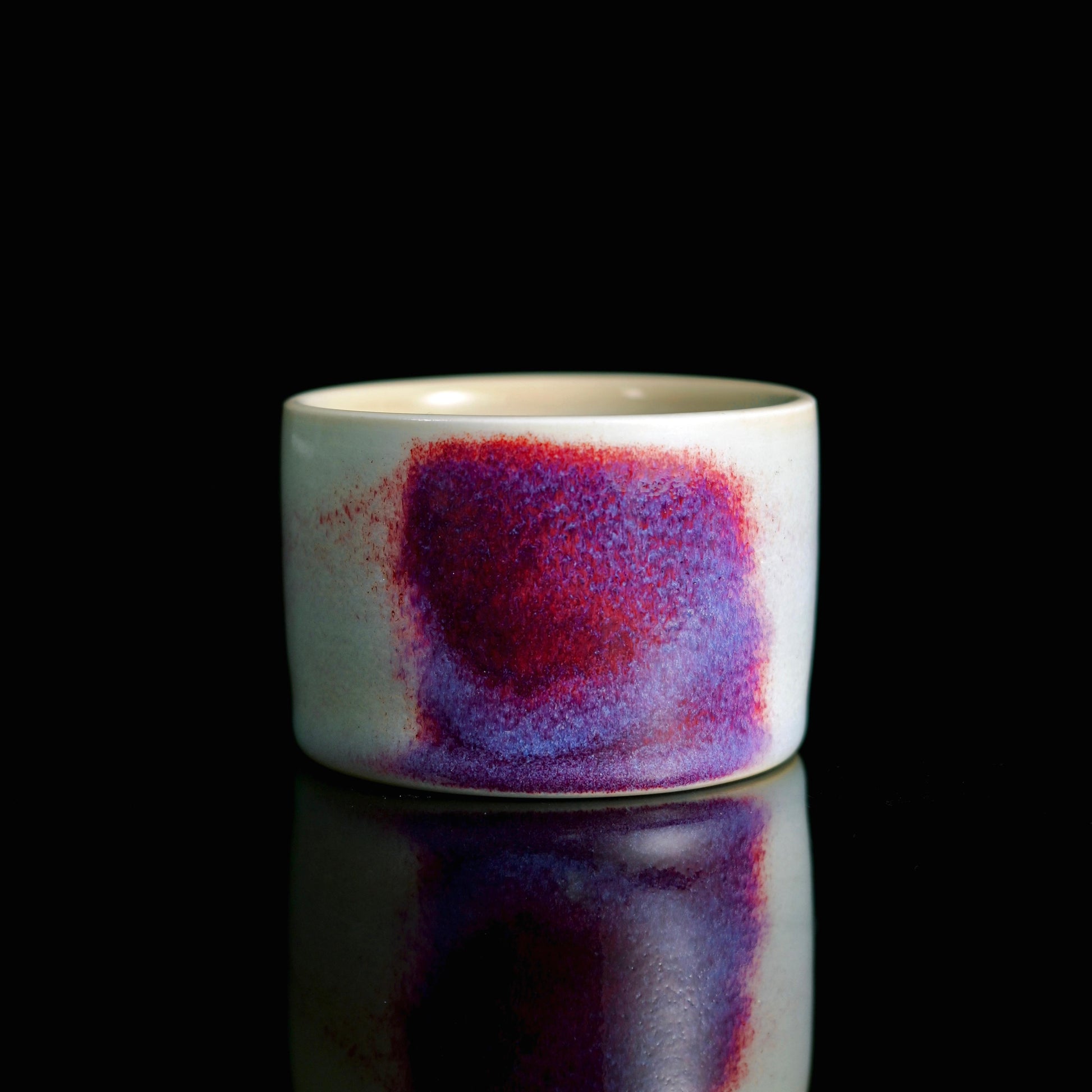 Chinese Jun ware large capacity thumb-ring cup showcasing traditional Song dynasty ceramic craftsmanship