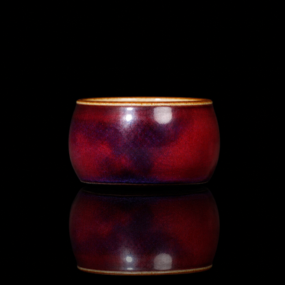 Jun Ware Lu Jun Violet Yuanrong Handcrafted Teacup 110ML studio shot.