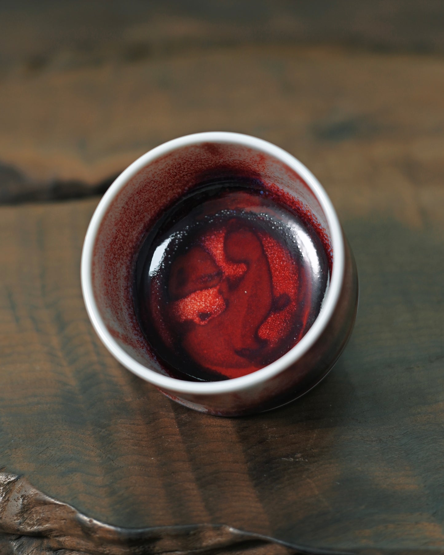 Jun ware thumb-ring cup suitable for oolong and aged Pu-erh tea appreciation