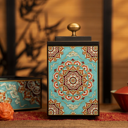 Boîte à thé Dunhuang Revival Grande Capacité – Édition Artisanale Ionisante