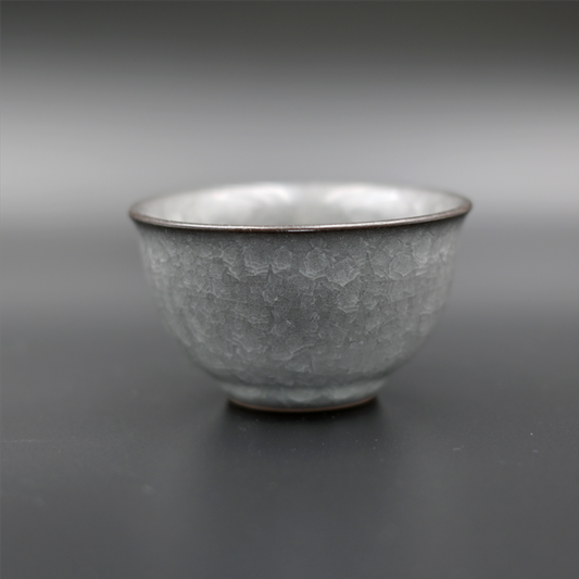 Longquan celadon ice crackle glaze ya shou cup with traditional weighted base design for tea ceremony use