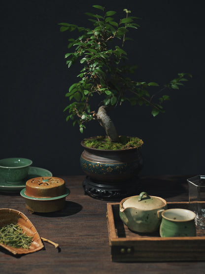 Brûle-parfum en céladon Longquan glaçure aspect jade