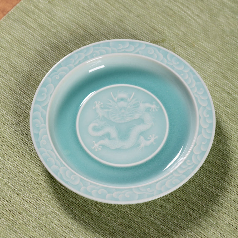 Museum-quality imperial green celadon porcelain tea set designed for executive gifting and fine collection