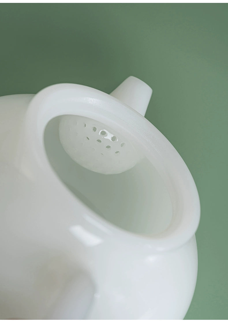 Porcelain Xishi teapot with cool white jade appearance
