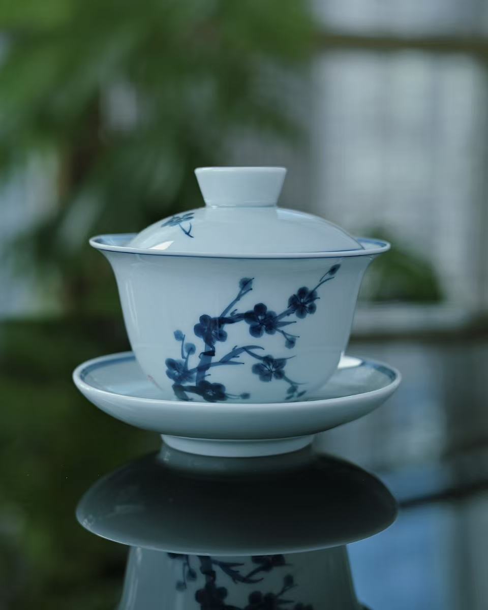 Minimalist blue and white composition embodying sophisticated aesthetic simplicity