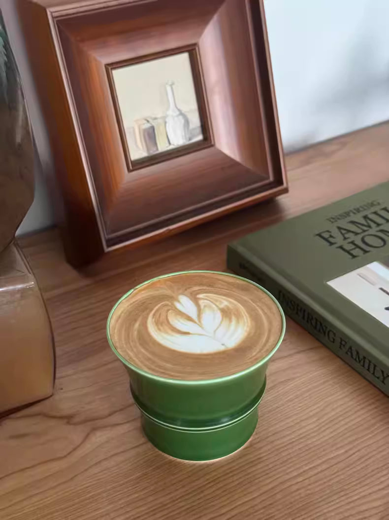 Handcrafted Jade Green Bamboo Coffee/Tea Cup