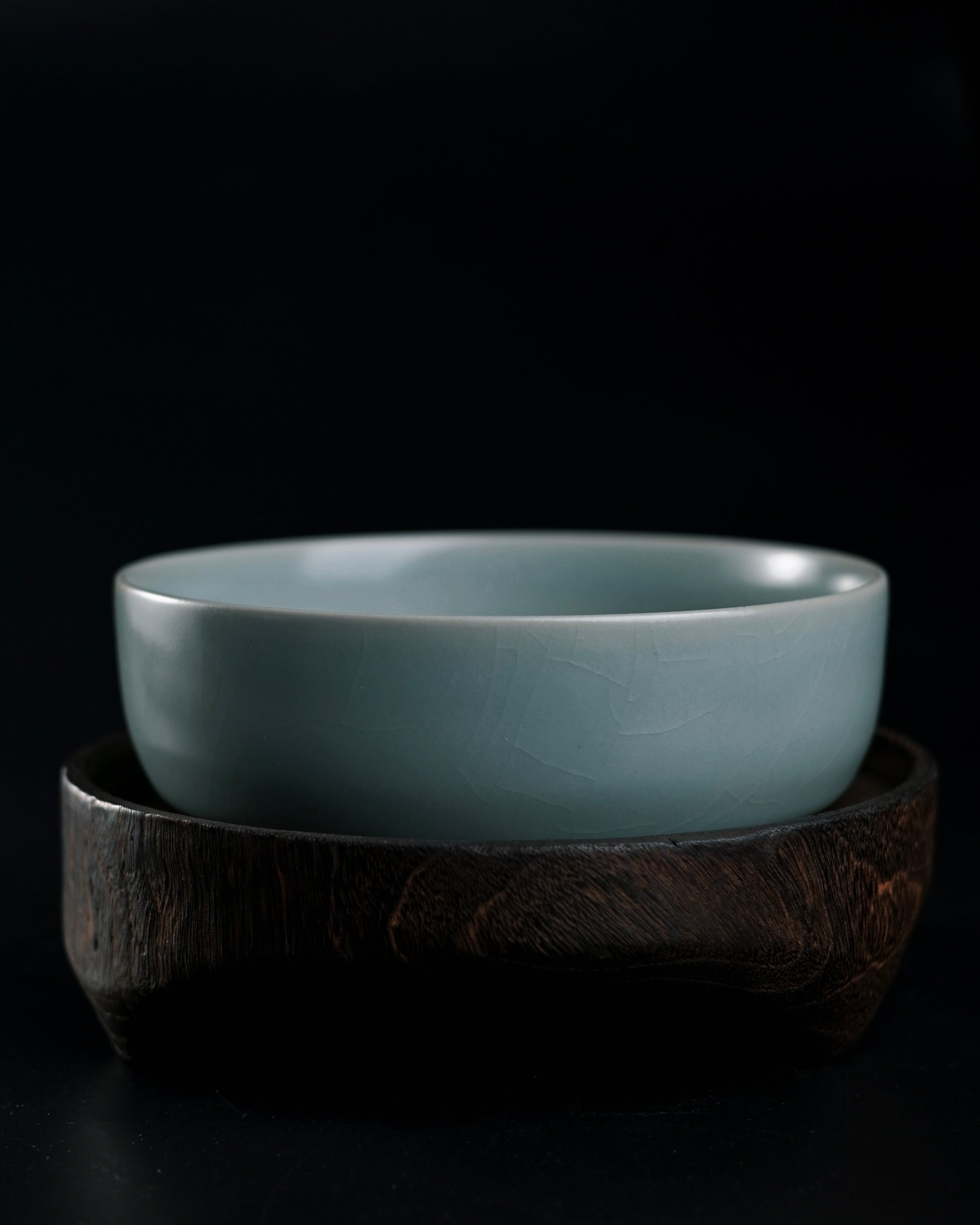 Ru ware brush washer reproduction with elegant form and subtle glaze tones, embodying Song literati aesthetics