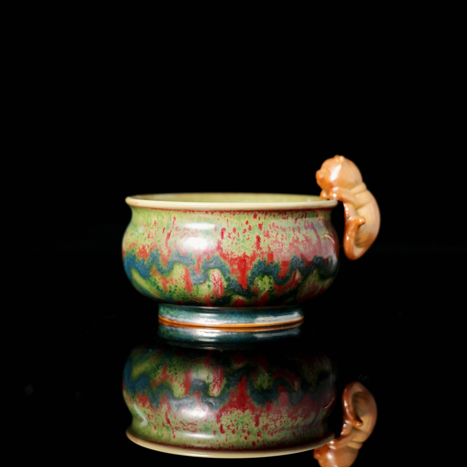 One-of-a-kind ceramic masterpiece showcasing Jun ware's "one kiln, myriad colors" philosophy