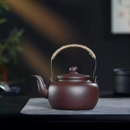 Authentic Yixing ore clay teapot with side handle, 1050ml