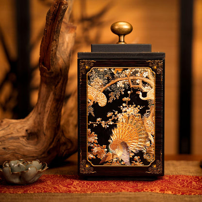Tea preservation canister combining bamboo charcoal benefits with traditional Chinese painting artistry