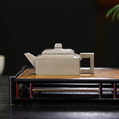 Handmade Yixing teapot from rare green-grey clay, representing the perfect balance of clay properties