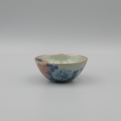 Jingdezhen Wood-Fired Kiln Old Clay Hand-Painted Peony Blue and White Underglaze Color Tea Cup