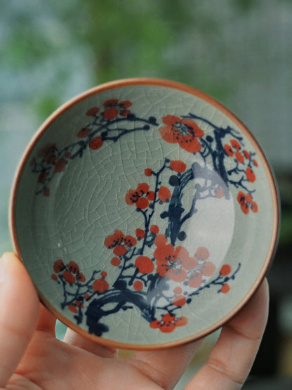 Jingdezhen Handbemalte Pflaumenblüte Unterglasur Pu-Erh-Teetasse / Teekanne