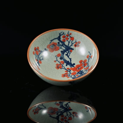 Jingdezhen Handbemalte Pflaumenblüte Unterglasur Pu-Erh-Teetasse / Teekanne